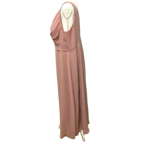 Azazie Bridesmaid Dress Size C Dusty Pink Maxi Classic Feminine Fairy Romantic - Picture 5 of 10